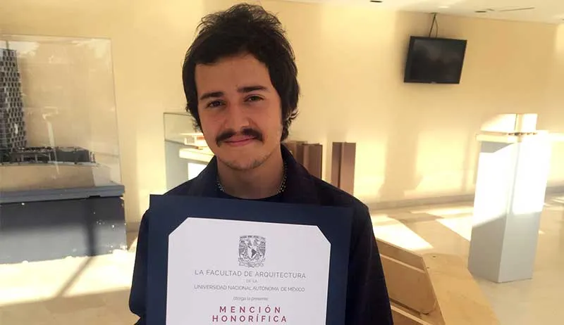 Alumno de Arquitectura es reconocido en el concurso Alberto J. Pani de la UNAM